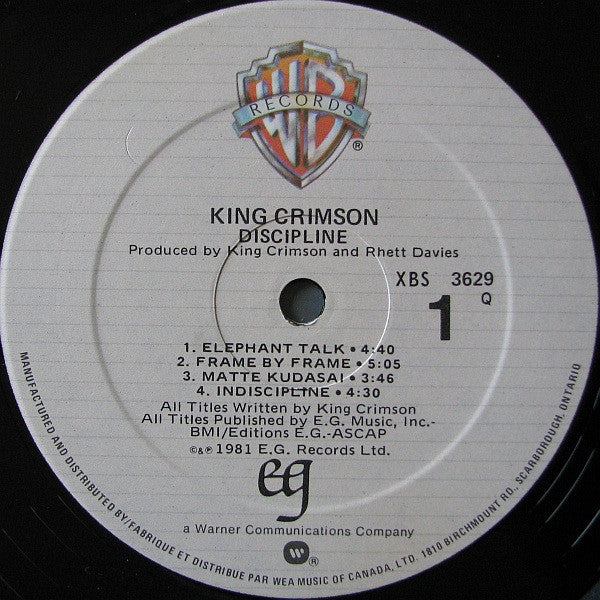 King Crimson : Discipline (LP, Album, Qua)