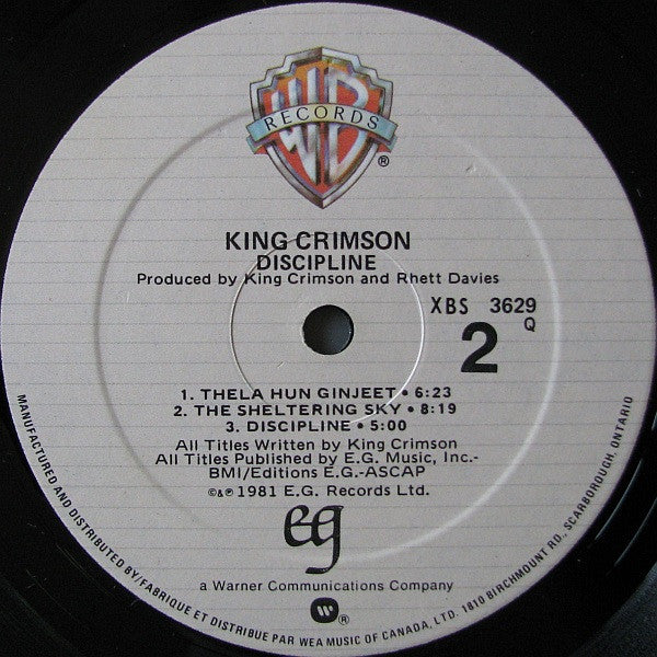 King Crimson : Discipline (LP, Album, Qua)