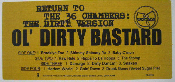 Ol' Dirty Bastard : Return To The 36 Chambers: The Dirty Version (2xLP, Album, Promo, Cle)