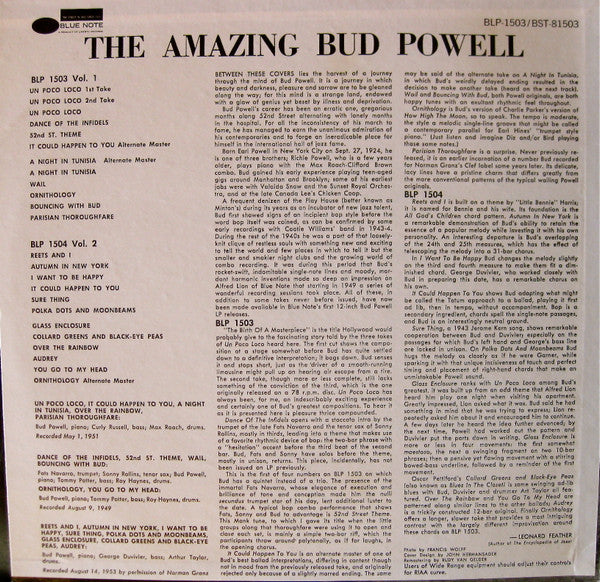 Bud Powell : The Amazing Bud Powell, Volume 1 (LP, Album, RE, RM)