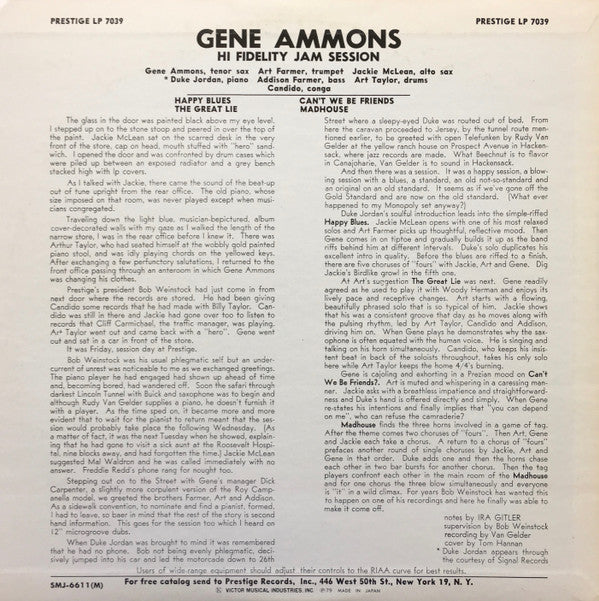 Gene Ammons : Hi Fidelity Jam Session (LP, Album, Mono, RE)