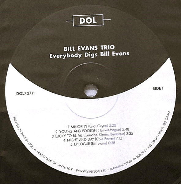 The Bill Evans Trio : Everybody Digs Bill Evans (LP, Album, RE, 180)