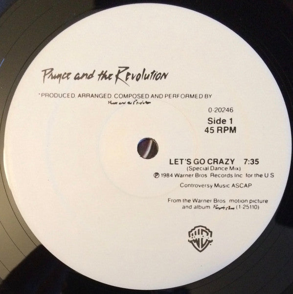 Prince And The Revolution : Let's Go Crazy (Special Dance Mix) (12", Maxi, M/Print)