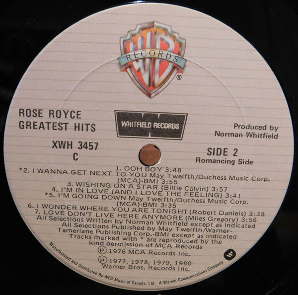 Rose Royce : Greatest Hits (LP, Comp)
