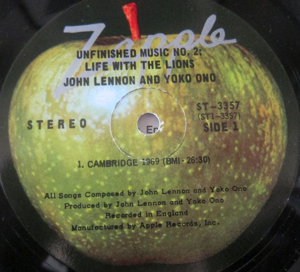 John Lennon & Yoko Ono : Unfinished Music No. 2: Life With The Lions (LP, Album)