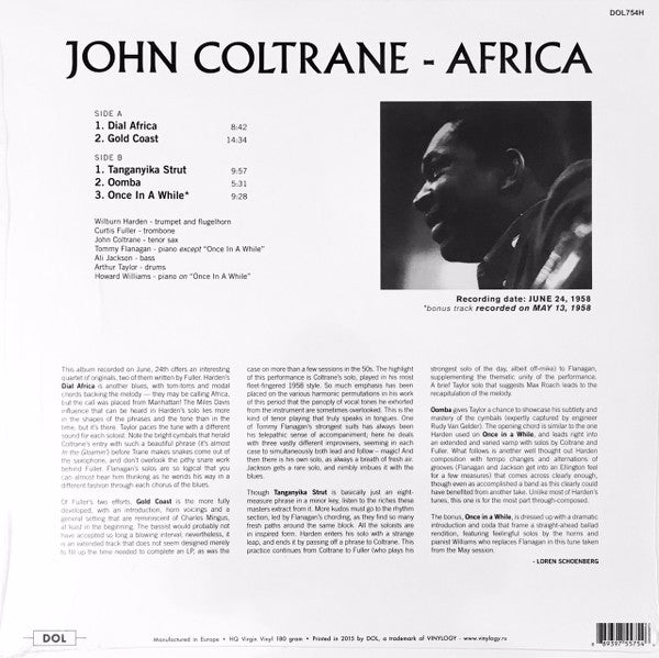 John Coltrane : Africa (LP, Album, Comp, RE, 180)
