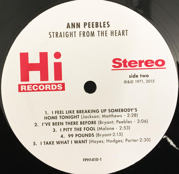 Ann Peebles : Straight From The Heart (LP, Album, RE, RM)