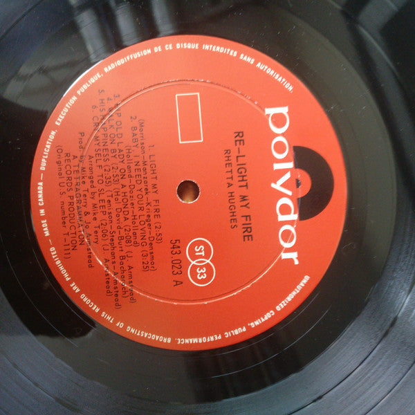 Rhetta Hughes : Re-Light My Fire (LP, Album)