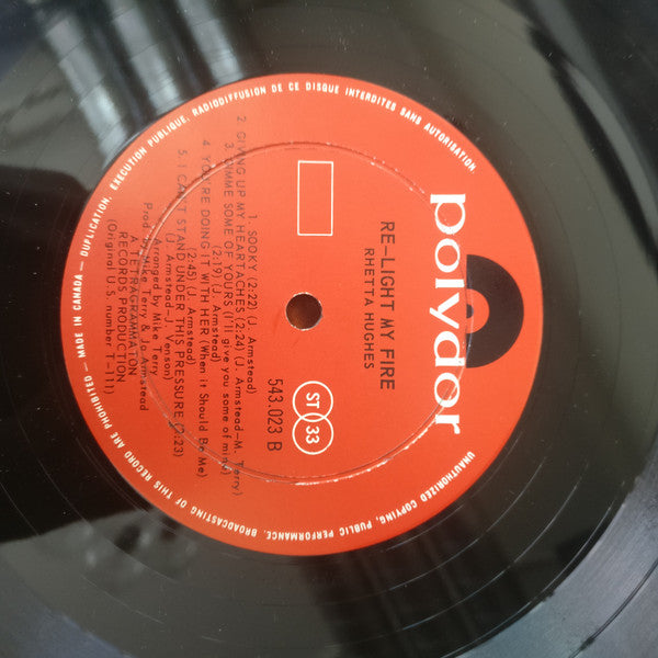 Rhetta Hughes : Re-Light My Fire (LP, Album)