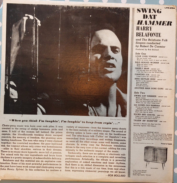 Harry Belafonte And The Belafonte Folk Singers : Swing Dat Hammer (LP, Album, Mono)