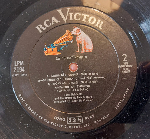 Harry Belafonte And The Belafonte Folk Singers : Swing Dat Hammer (LP, Album, Mono)