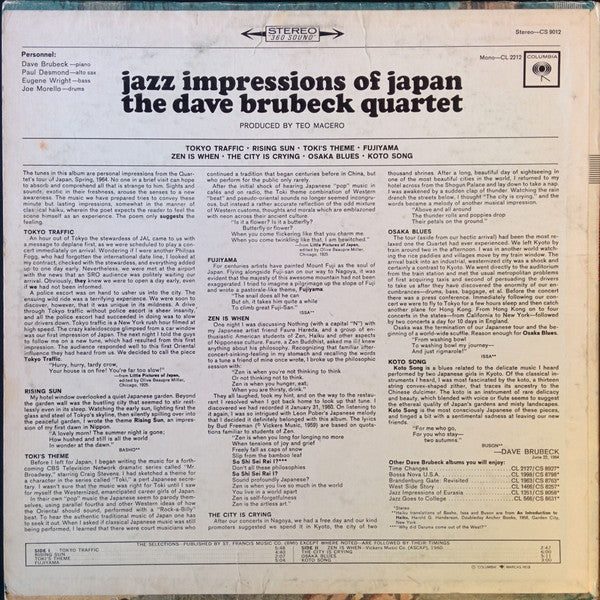 The Dave Brubeck Quartet : Jazz Impressions Of Japan (LP, Album)