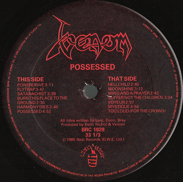 Venom (8) : Possessed (LP, Album)