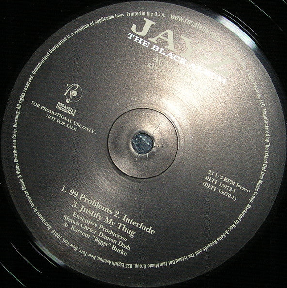 Jay-Z : The Black Album (Acappella) (2xLP, Album, Promo)