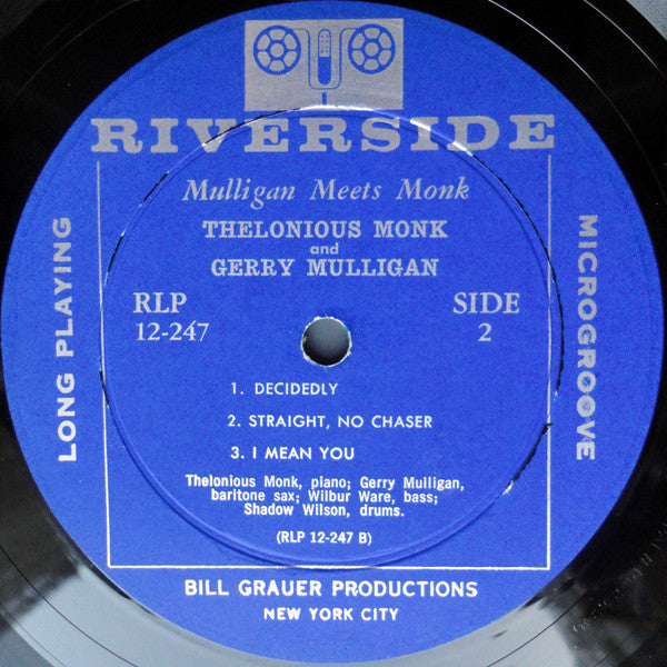 Thelonious Monk And Gerry Mulligan : Mulligan Meets Monk (LP, Album, Mono)