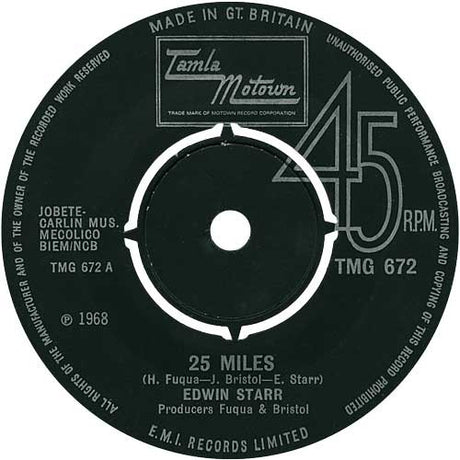 Edwin Starr : 25 Miles (7", Single, Mono, RE, Fou)