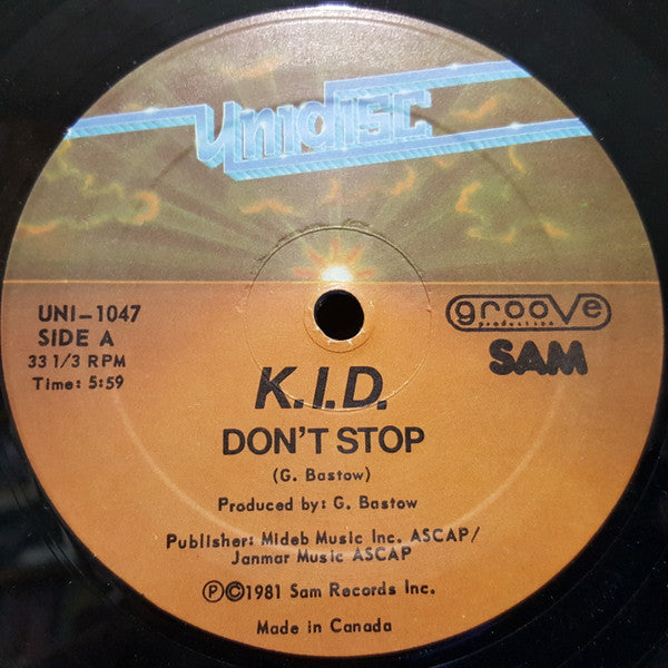 K.I.D. : Don't Stop (12")