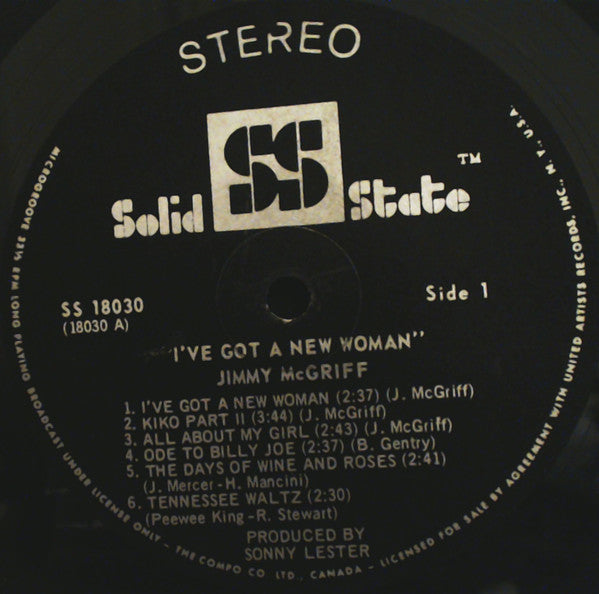Jimmy McGriff : I've Got A New Woman (LP, Album, Gat)