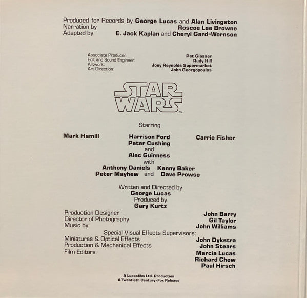 The Original Star Wars Cast With Narration By Roscoe Lee Brown : The Story Of Star Wars (LP)