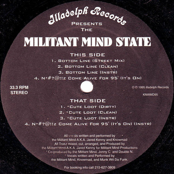 Militant Mind State : Bottom Line / Cute Loot (12")