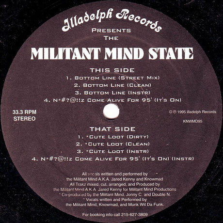 Militant Mind State : Bottom Line / Cute Loot (12")