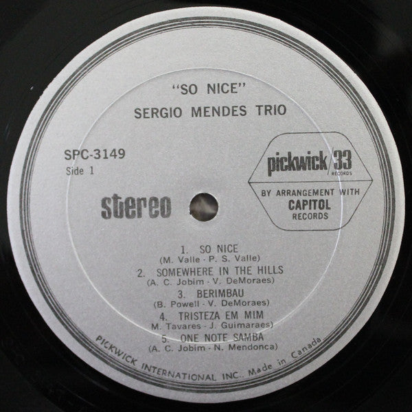 The Sérgio Mendes Trio : So Nice (LP, Album, RE)