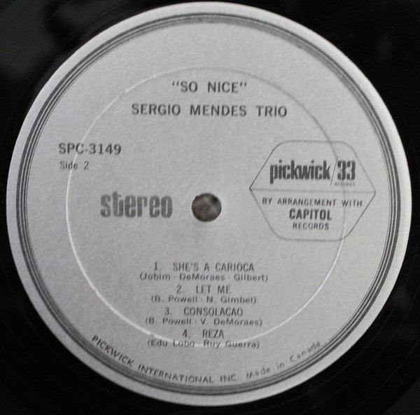 The Sérgio Mendes Trio : So Nice (LP, Album, RE)