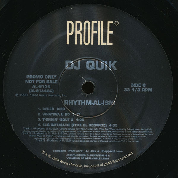 DJ Quik : Rhythm-Al-Ism (2xLP, Album, Promo, Cle)