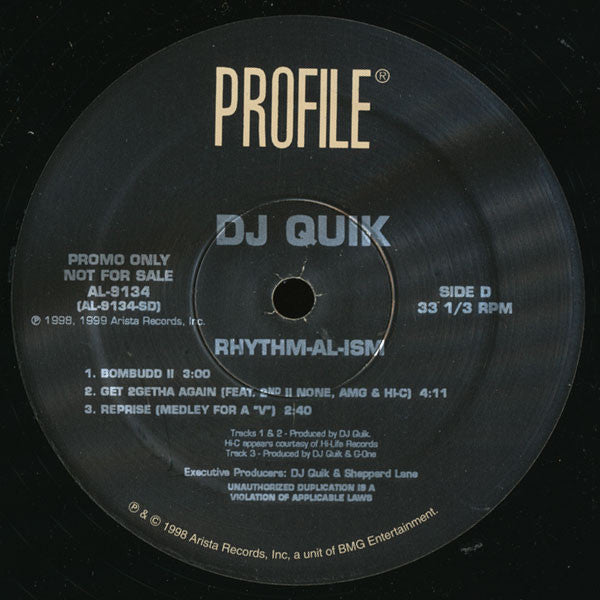 DJ Quik : Rhythm-Al-Ism (2xLP, Album, Promo, Cle)
