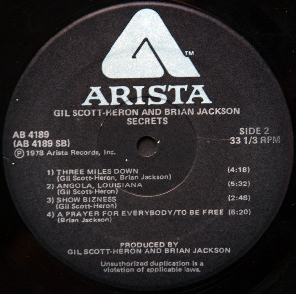 Gil Scott-Heron & Brian Jackson : Secrets (LP, Album)