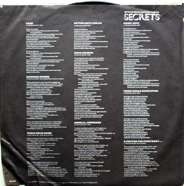 Gil Scott-Heron & Brian Jackson : Secrets (LP, Album)