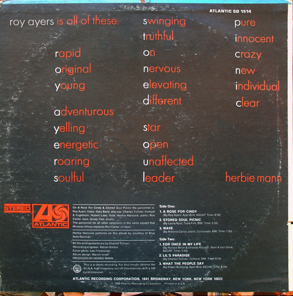 Roy Ayers : Stoned Soul Picnic (LP, Album)