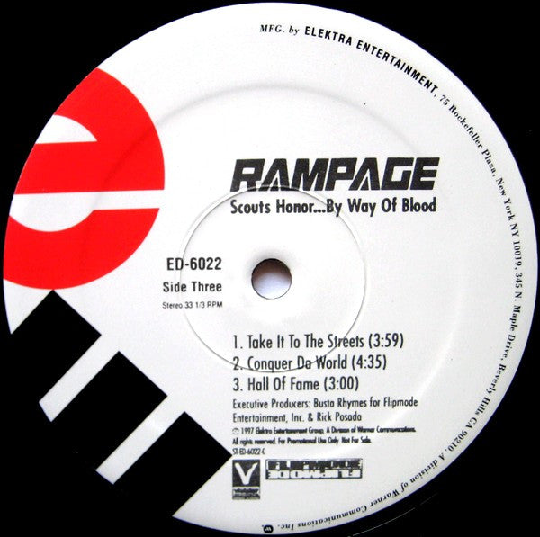 Rampage (2) : Scouts Honor... By Way Of Blood (2xLP, Album, Promo, Cle)