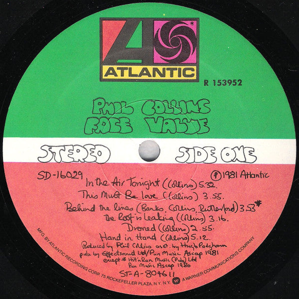 Phil Collins : Face Value (LP, Album, Club)