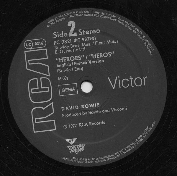 David Bowie : Heroes / Helden / Heroes / Héros (12", Maxi)
