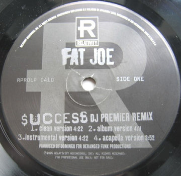 Fat Joe : Success (DJ Premier Remix) / Dedication (12", Promo)