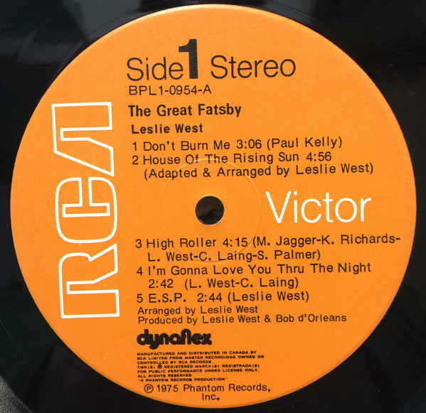 Leslie West : The Great Fatsby (LP, Album)