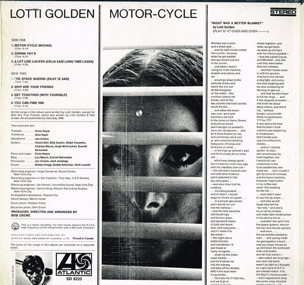 Lotti Golden : Motor-Cycle (LP, Album)