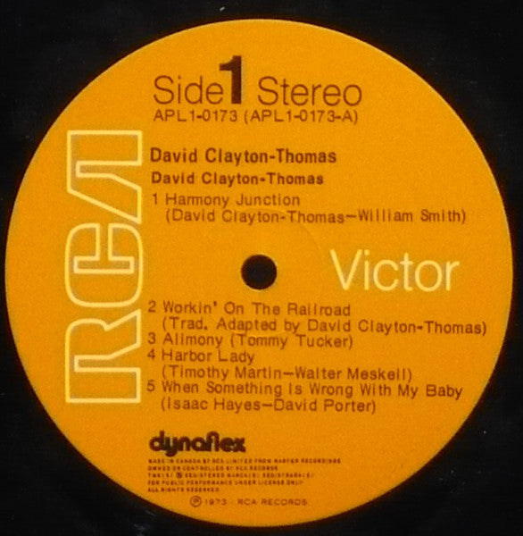 David Clayton-Thomas : David Clayton-Thomas (LP, Album, Gat)