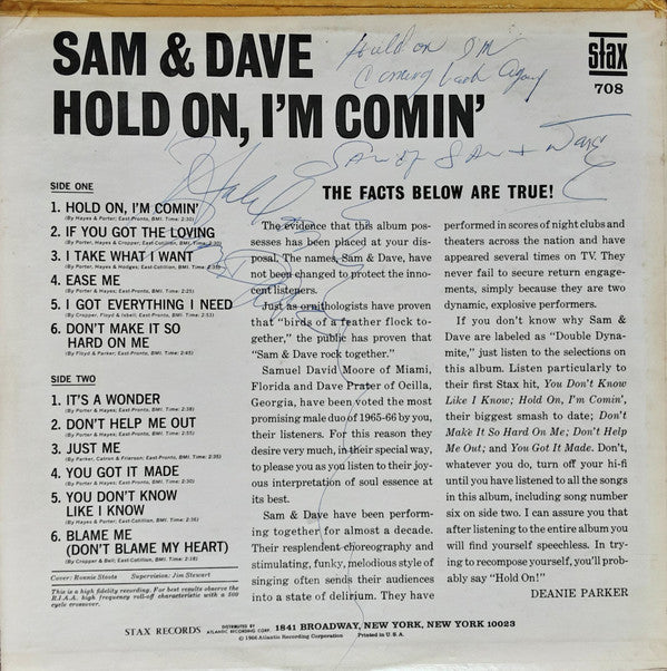 Sam & Dave : Hold On, I'm Comin' (LP, Album, Mono)