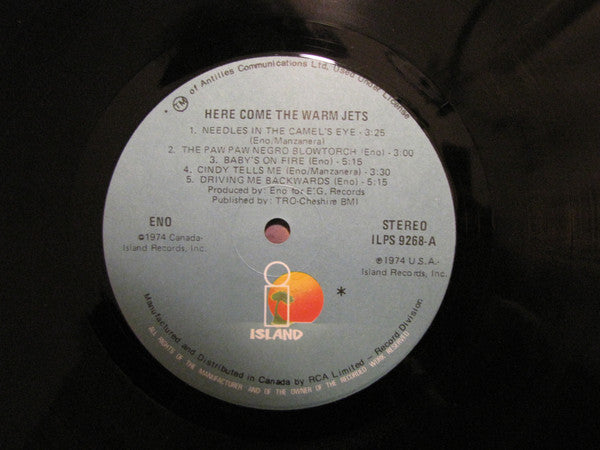 Brian Eno : Here Come The Warm Jets (LP, Album, RE)