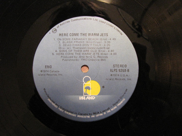 Brian Eno : Here Come The Warm Jets (LP, Album, RE)