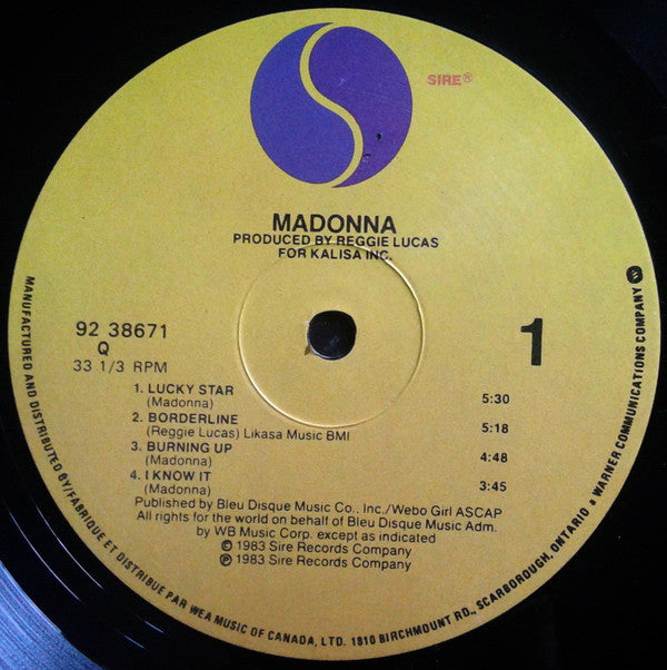 Madonna : Madonna (LP, Album)