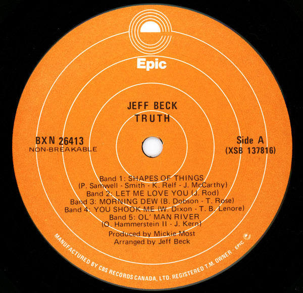 Jeff Beck : Truth (LP, Album, RE)