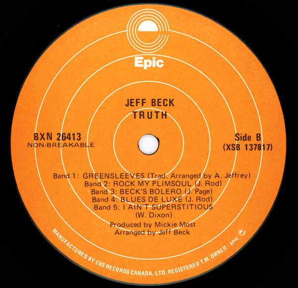 Jeff Beck : Truth (LP, Album, RE)