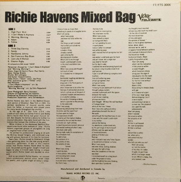 Richie Havens : Mixed Bag (LP, Album)