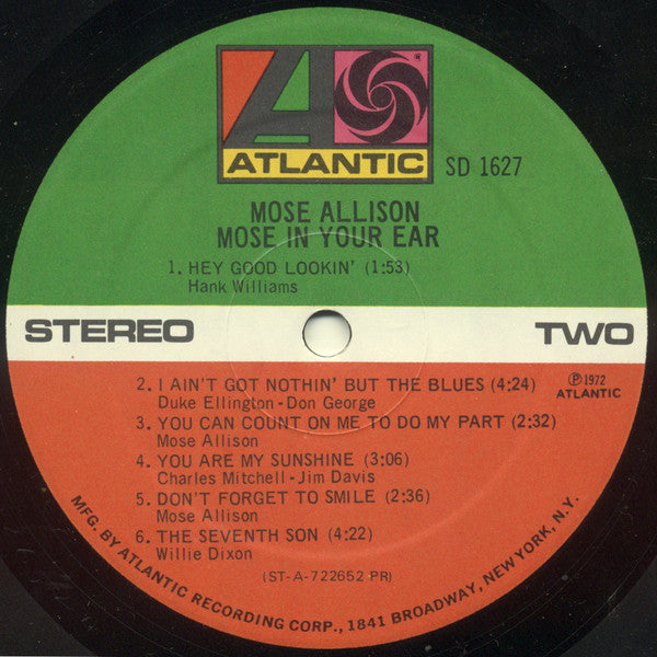 Mose Allison : Mose In Your Ear (LP, Album, Pre)