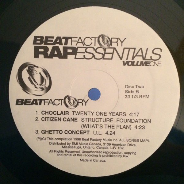 Various : Beat Factory Rap Essentials Volume 1 (2xLP, Comp)