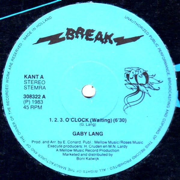 Gaby Lang : 1.2.3. O'Clock (Waiting) (12")