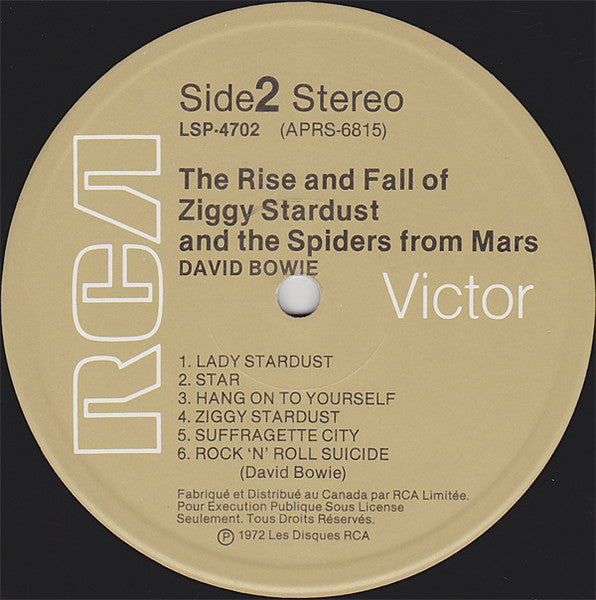 David Bowie : The Rise And Fall Of Ziggy Stardust And The Spiders From Mars (LP, Album, RE)